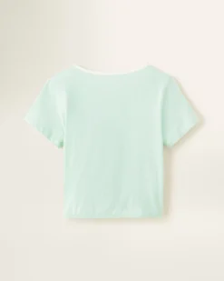 Girls Floral Tie T-Shirt -Apinxe Style 29020577 34B d