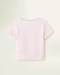 Girls Floral Tie T-Shirt -Apinxe Style 29020577 C54 c