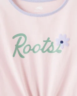 Girls Floral Tie T-Shirt -Apinxe Style 29020577 C54 d