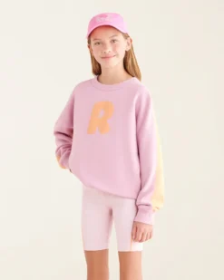 Girls Athletics Club Crew Sweatshirt -Apinxe Style 29030415 DH7 a