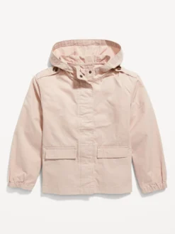 Old Navy Hooded Twill Utility Jacket For Girls
