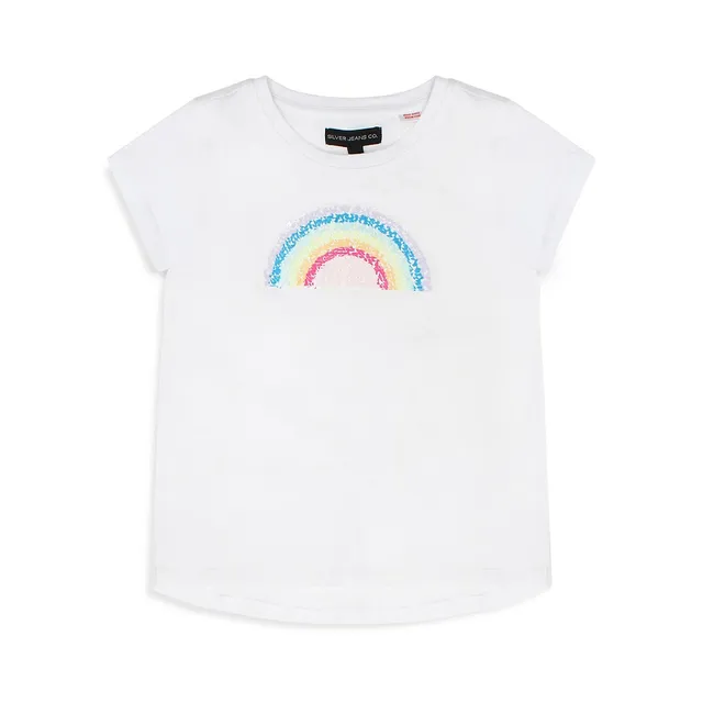 Little Girl's Rainbow Reversible Sequins T-Shirt 1 Little Girl's Rainbow Reversible Sequins T-Shirt