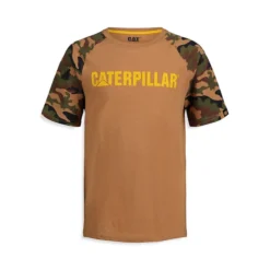 CATerpillar Boy's Camo Full Logo T-Shirt