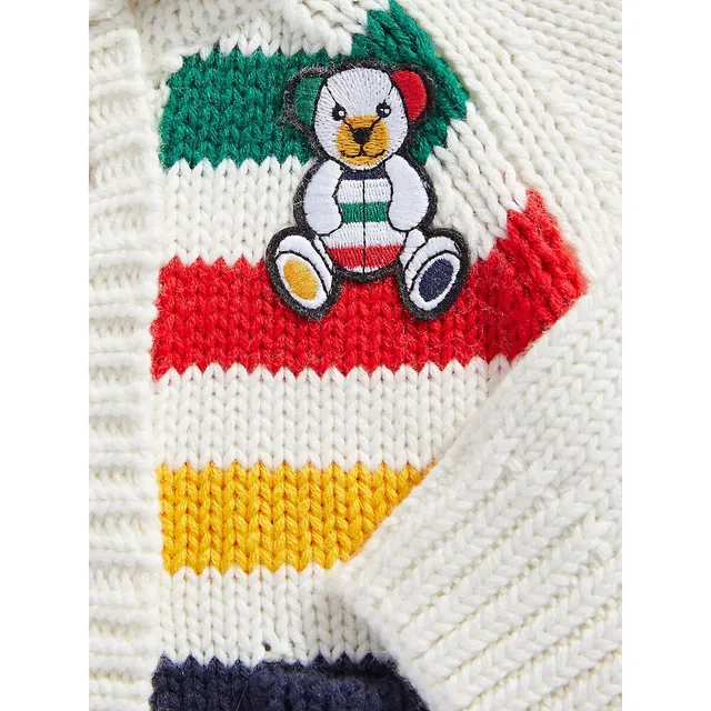 Baby's Multistripe Bear Hooded Sweater 3 Baby's Multistripe Bear Hooded Sweater - Image 3