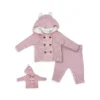 Baby Girl's Knit Wear 2-Piece Hooded Jacket & Pant Set