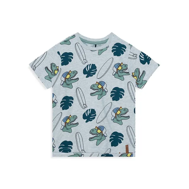 Little Boy's B.O.Y.S. Skateboard & Dinosaur-Print T-Shirt 1 Little Boy's B.O.Y.S. Skateboard & Dinosaur-Print T-Shirt