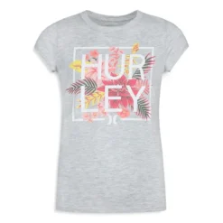 HURLEY Little Girl's Floral Stack Logo T-Shirt