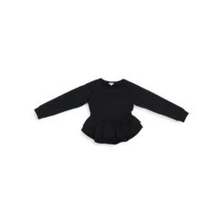 Little Girl's Raglan-Sleeve Peplum Sweatshirt