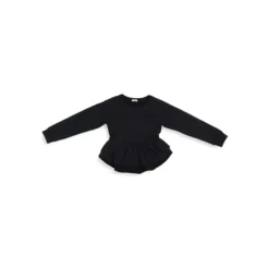Girl's Raglan-Sleeve Peplum Sweatshirt