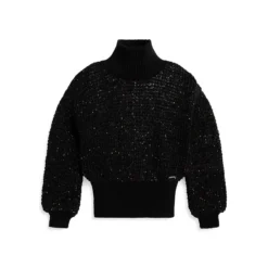 Guess Girl's Balloon-Sleeve Sequin Sweater