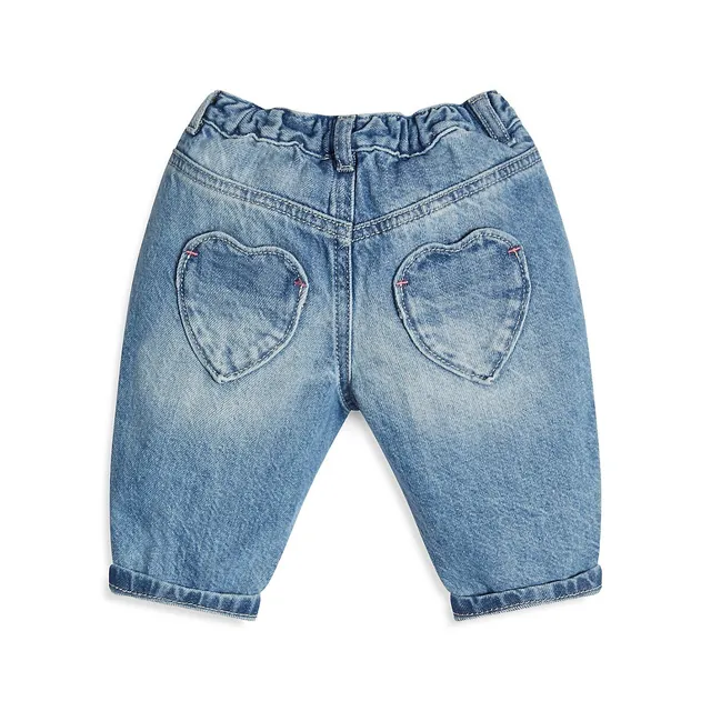 Guess Little Girl's Embroidered Patch Mom Jeans 2 Guess Little Girl's Embroidered Patch Mom Jeans - Image 2