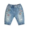 Guess Little Girl's Embroidered Patch Mom Jeans
