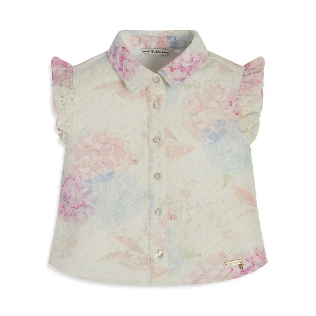 Guess Little Girl's Flutter-Sleeve Shirt 1 Guess Little Girl's Flutter-Sleeve Shirt