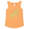 Little Girl's Metallic Unicorn Bow-Back Tank Top