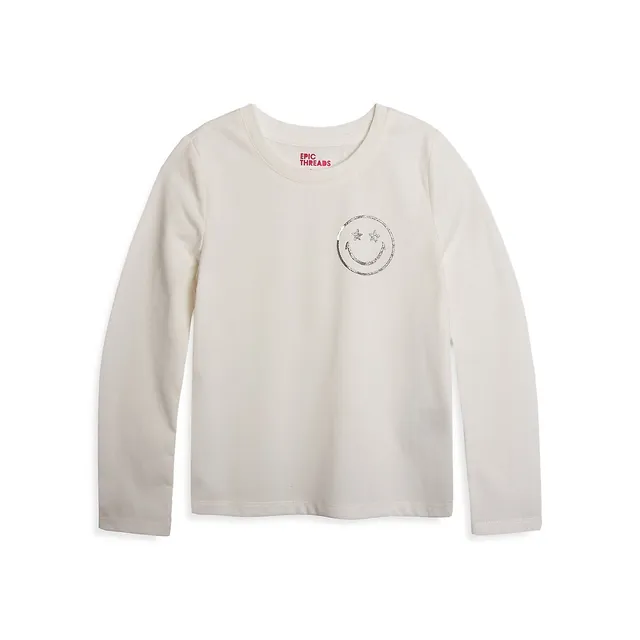 Little Girl's Smiley-Print T-Shirt 1 Little Girl's Smiley-Print T-Shirt