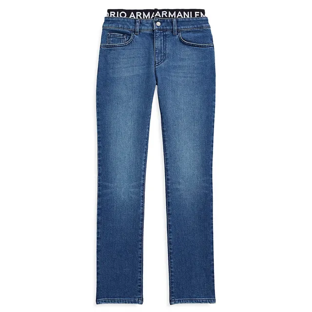Emporio Armani Little Boy's Slim-Fit Logo-Waist Jeans 4 Emporio Armani Little Boy's Slim-Fit Logo-Waist Jeans - Image 4