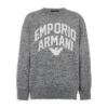 Emporio Armani Little Boy's Oversized Intarsia Logo Crewneck Sweater