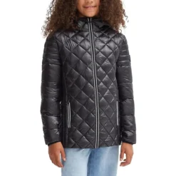 Girl's Box-Quilt Puffer Hooded Jacket