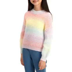 Girl's Rainbow Waffle-Knit Sweater -Apinxe Style https3A2F2Fimage.s5a.com2Fis2Fimage2FTheBay2F9341109561469 alt23Fwid3D120026hei3D120026qlt3D9026resMode3Dsharp226op usm3D0.92C1.02C82C0 640x