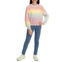 Girl's Rainbow Waffle-Knit Sweater -Apinxe Style https3A2F2Fimage.s5a.com2Fis2Fimage2FTheBay2F9341109561469 alt33Fwid3D120026hei3D120026qlt3D9026resMode3Dsharp226op usm3D0.92C1.02C82C0 640x