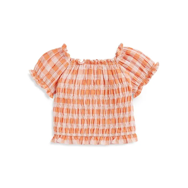Little Girl's Gingham Shirred Top 2 Little Girl's Gingham Shirred Top - Image 2