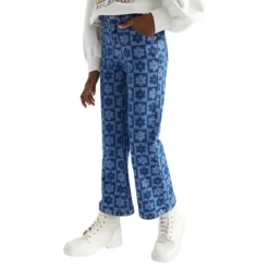 Little Girl's Floral-Check Jeans