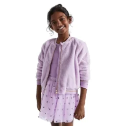 Little Girl's Faux Fur Bomber Jacket