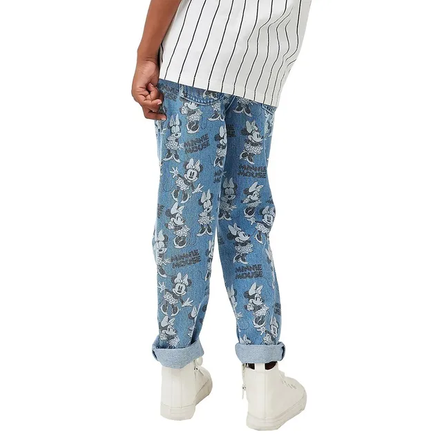 COTTON ON Little Girl's India Minnie Mouse Mom Jeans 2 COTTON ON Little Girl's India Minnie Mouse Mom Jeans - Image 2