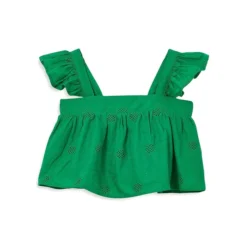 COTTON ON Little Girl's Amara Flutter-Sleeve Embroidered Top