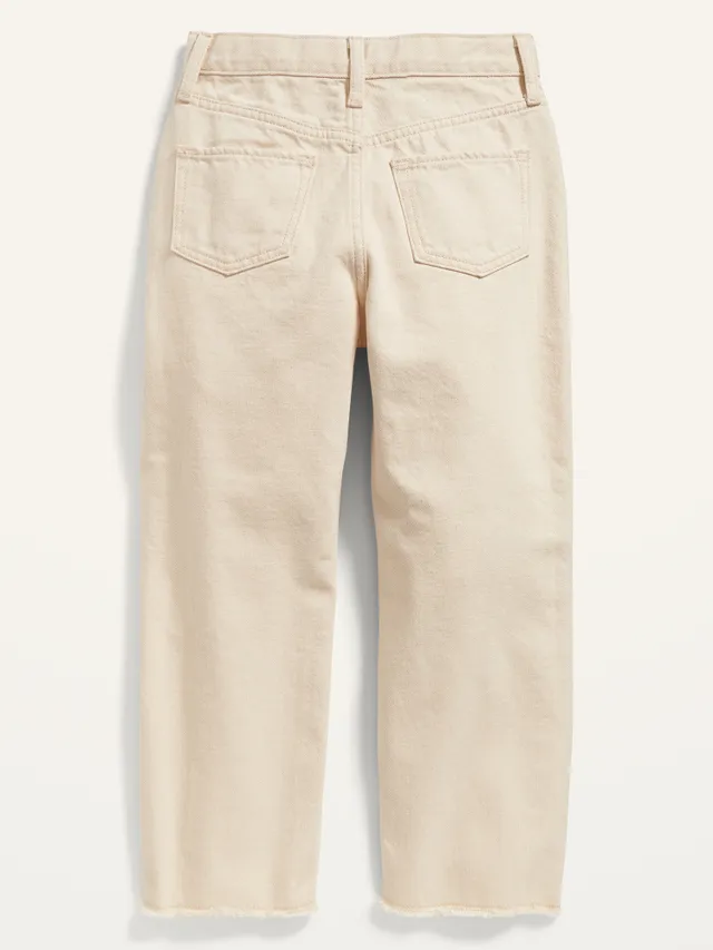 Old Navy High-Waisted Slouchy Straight Frayed-Hem Jeans For Girls 4 Old Navy High-Waisted Slouchy Straight Frayed-Hem Jeans For Girls - Image 4