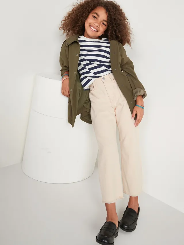 Old Navy High-Waisted Slouchy Straight Frayed-Hem Jeans For Girls 2 Old Navy High-Waisted Slouchy Straight Frayed-Hem Jeans For Girls - Image 2