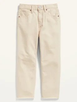 Old Navy High-Waisted Slouchy Straight Frayed-Hem Jeans For Girls