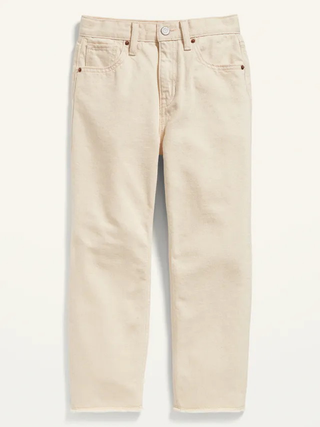 Old Navy High-Waisted Slouchy Straight Frayed-Hem Jeans For Girls 1 Old Navy High-Waisted Slouchy Straight Frayed-Hem Jeans For Girls