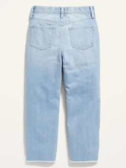 Old Navy High-Waisted Slouchy Straight Frayed-Hem Non-Stretch Jeans For Girls -Apinxe Style https3A2F2Foldnavy.gapcanada.ca2Fwebcontent2F00502F4562F8802Fcn50456880.jpg 640x