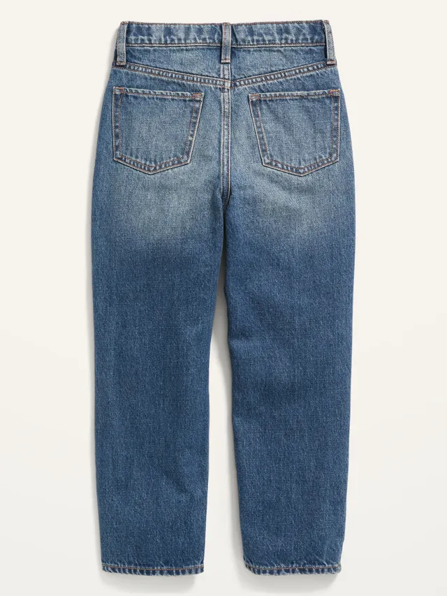 Old Navy High-Waisted Slouchy Straight Ripped Jeans For Girls 9 Old Navy High-Waisted Slouchy Straight Ripped Jeans For Girls - Image 9