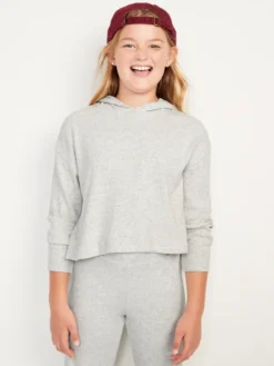 Old Navy Cozy Rib-Knit Pullover Hoodie For Girls