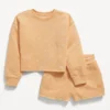 Old Navy Printed Crew-Neck Sweatshirt & Shorts Set For Girls