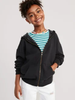 Old Navy French Terry Zip Tunic Hoodie For Girls