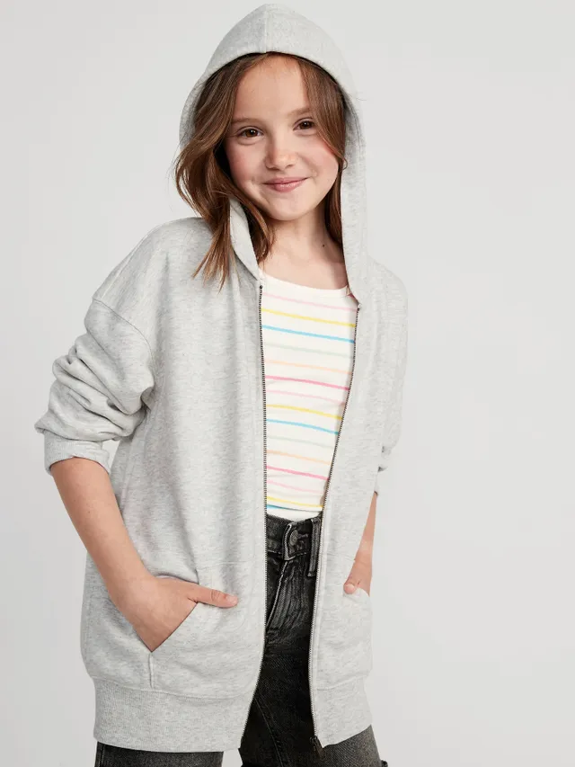 Old Navy French Terry Zip Tunic Hoodie For Girls 6 Old Navy French Terry Zip Tunic Hoodie For Girls - Image 6