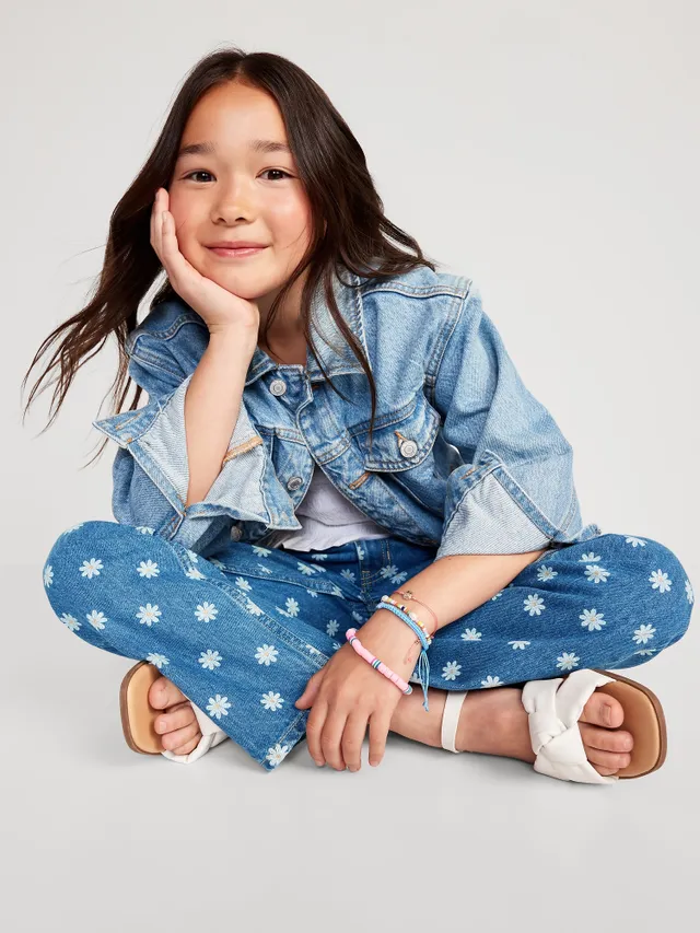 Old Navy High-Waisted Slouchy Straight Floral-Print Jeans For Girls 3 Old Navy High-Waisted Slouchy Straight Floral-Print Jeans For Girls - Image 3