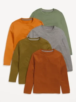 Old Navy Softest Long-Sleeve T-Shirt 5-Pack For Boys
