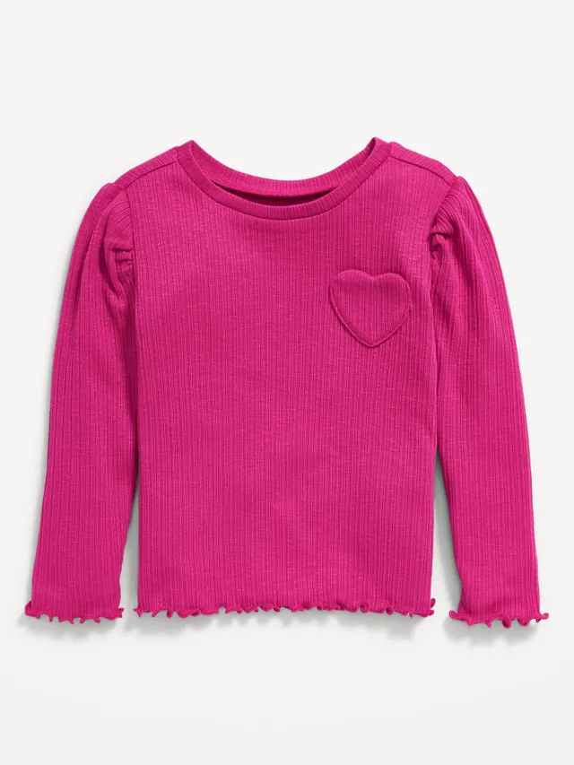 Old Navy Long Puff-Sleeve Embroidered Heart T-Shirt For Toddler Girls 2 Old Navy Long Puff-Sleeve Embroidered Heart T-Shirt For Toddler Girls - Image 2