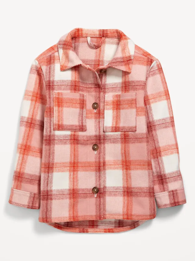 Old Navy Oversized Soft-Brushed Plaid Tunic Shacket For Girls 3 Old Navy Oversized Soft-Brushed Plaid Tunic Shacket For Girls - Image 3