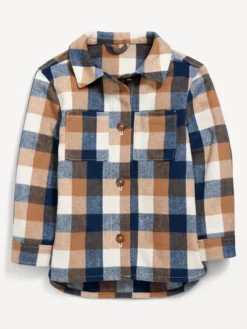 Old Navy Oversized Soft-Brushed Plaid Tunic Shacket For Girls