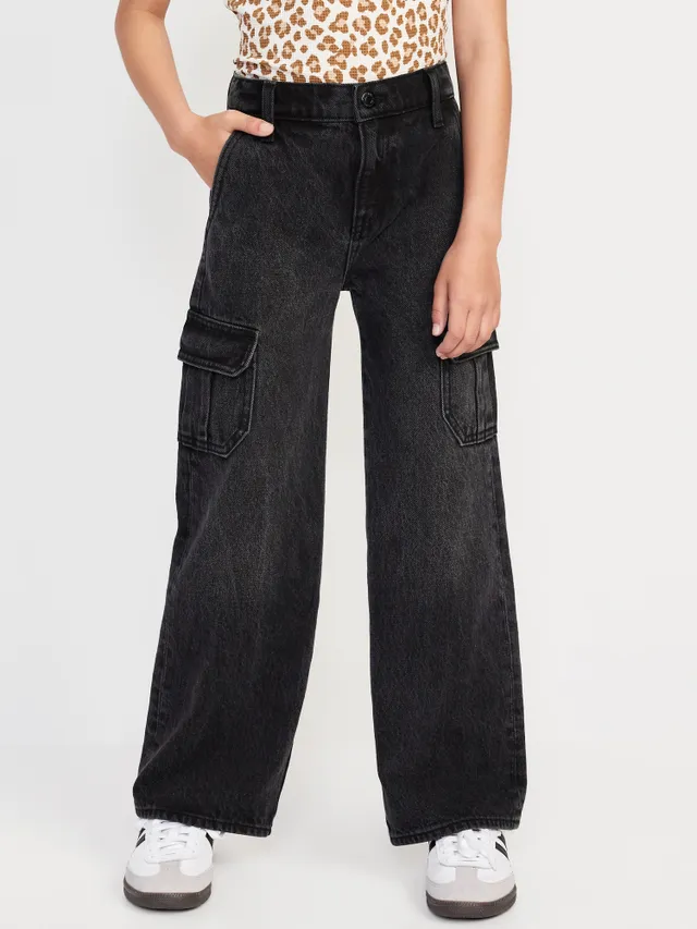 Old Navy High-Waisted Baggy Wide-Leg Cargo Jeans For Girls 6 Old Navy High-Waisted Baggy Wide-Leg Cargo Jeans For Girls - Image 6