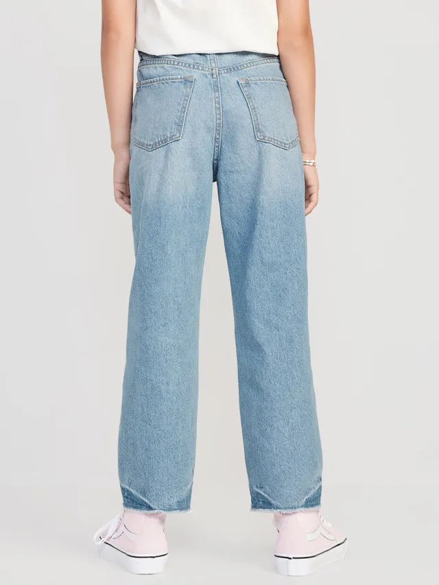 Old Navy High-Waisted Slouchy Straight Ripped Jeans For Girls 2 Old Navy High-Waisted Slouchy Straight Ripped Jeans For Girls - Image 2