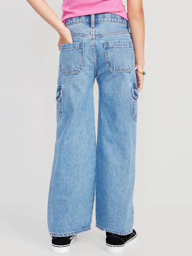 Old Navy High-Waisted Baggy Wide-Leg Cargo Jeans For Girls 2 Old Navy High-Waisted Baggy Wide-Leg Cargo Jeans For Girls - Image 2