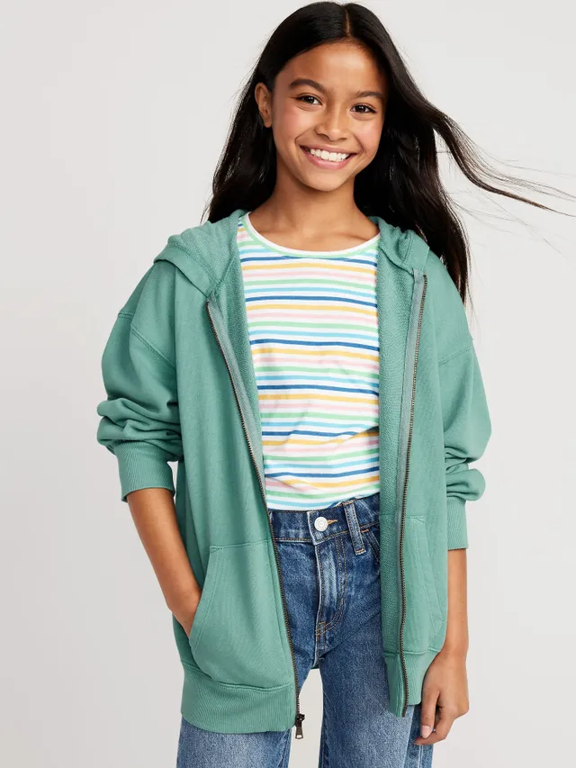 Old Navy French Terry Zip Tunic Hoodie For Girls 9 Old Navy French Terry Zip Tunic Hoodie For Girls - Image 9